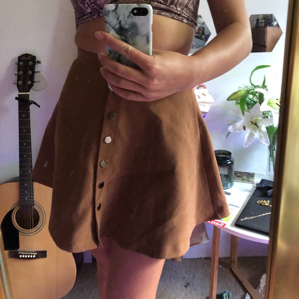 Brown Button Up Skirt